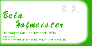 bela hofmeister business card