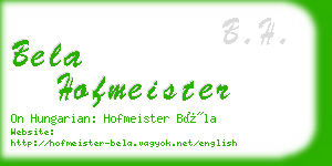 bela hofmeister business card